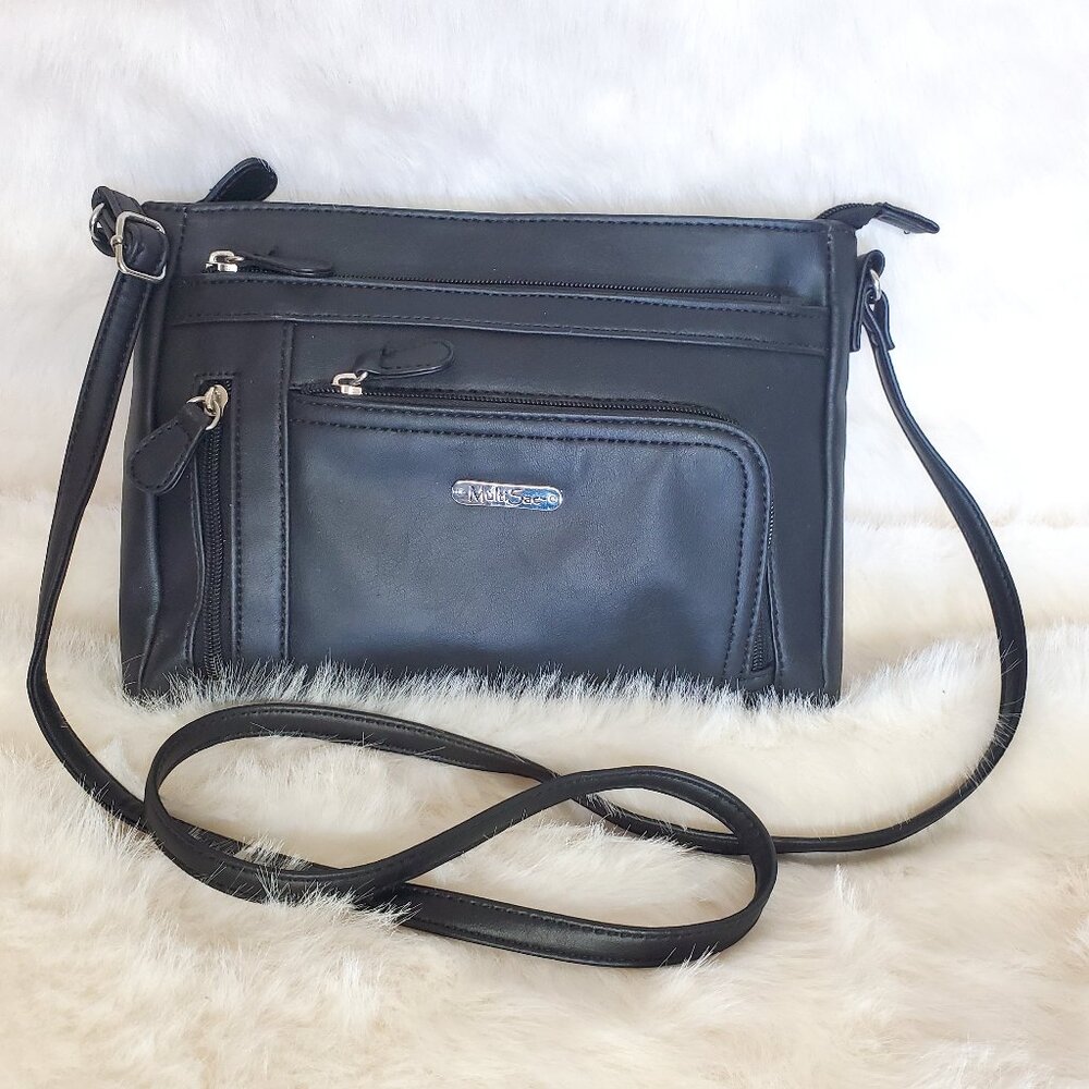 Black Crossbody Bag Purse Multi Sac